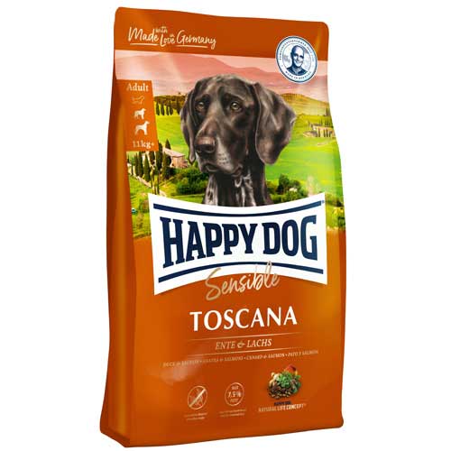 【メーカー欠品:入荷未定】HAPPYDOGスプリームセンシブルトスカーナダック&サーモン4kg