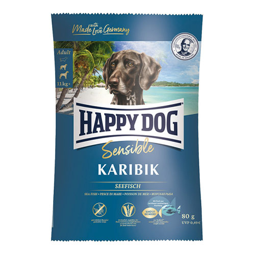 【ケース単位取寄】【メーカー欠品:未定】HAPPYDOGスプリームセンシブルカリビックシーフィッシュ80g×10個入りケース