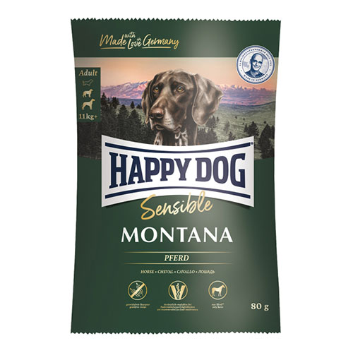 【ケース単位取寄】【メーカー欠品:入荷未定】HAPPYDOGスプリームセンシブルモンタナ馬肉80g×10個入りケース