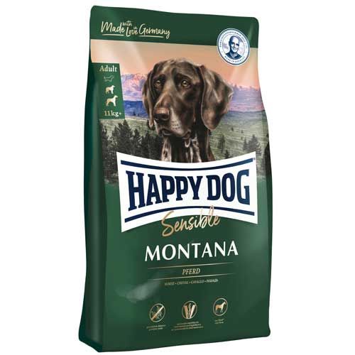 【ケース単位取寄】HAPPYDOGスプリームセンシブルモンタナ馬肉1kg×4個入りケース