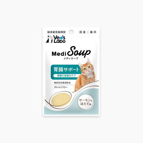 【ケース単位取寄】【新商品2024/09/18発売】Vet’s　Laboメディスープ猫胃腸サポートサーモンとホタテ味40g×60個入りケース