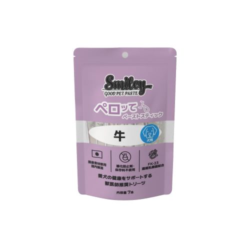 【ケース単位取寄】Smiley(スマイリー)犬用ペロッて　牛　7本×36個入りケース