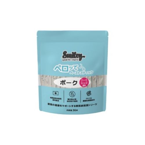 【メーカー欠品:入荷2025/08/中】Smiley(スマイリー)猫用ペロッて　ポーク　36本