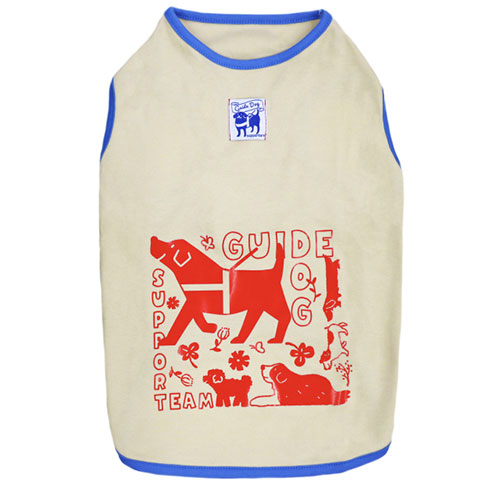 【ケース単位取寄】盲導犬チャリティーTシャツ　ベージュ　S×20個入りケース
