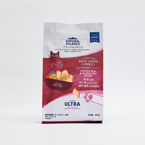 【ケース単位取寄】ナチュラルバランスオリジナルウルトラ猫用チキン&amp;サーモン全年齢用800g×12個入りケース