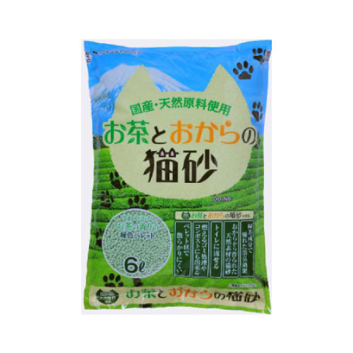 【ケース単位取寄】【メーカー欠品:入荷2023/3】お茶とおからの猫砂　6L×4個入りケース