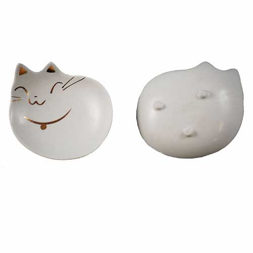 【ケース単位取寄】猫の耳おやつ用小皿　白×6個入りケース
