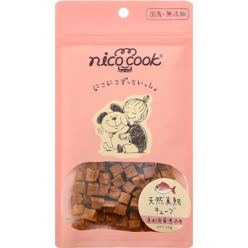 ニコクック　国産天然真鯛キューブ　犬猫兼用　30g