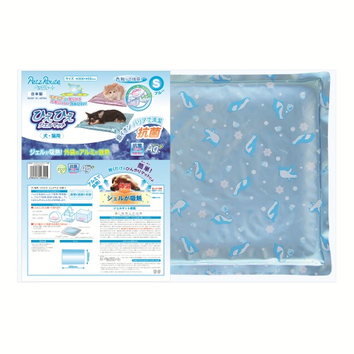 【ケース単位取寄】ひえひえジェルマット抗菌　S　ぺんぎん　ブルー　バルク×6個入りケース