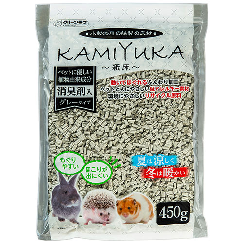 【ケース単位取寄】クリーンモフ　小動物用床材　KAMIYUKA　紙床　消臭剤入り　450g×16個入りケース